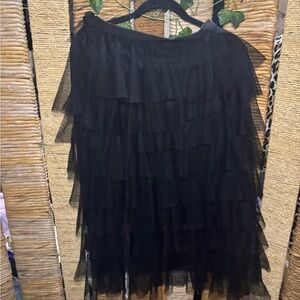 Elegant Black Layered Skirt